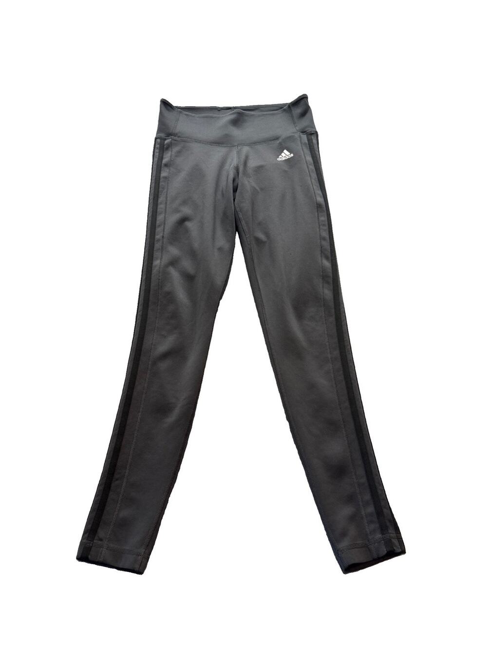 Adidas Women's Medium Black Climalite Leggings 3 Stripe Athletic Workout Pants
